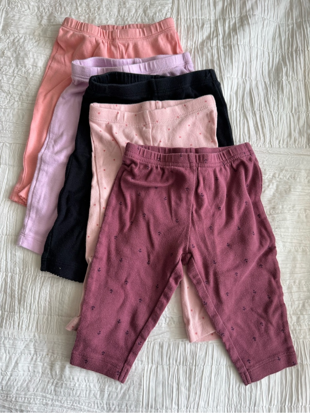 Carter's Girls' Cotton Leggings Set - Pink, Lavender, Black & Mauve